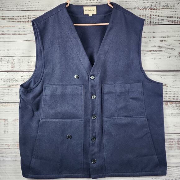 Beotyshow Mens 2X-Large Blue Vest Pullover 2XL Button Winter XXL Fall Polyester - Picture 1 of 6